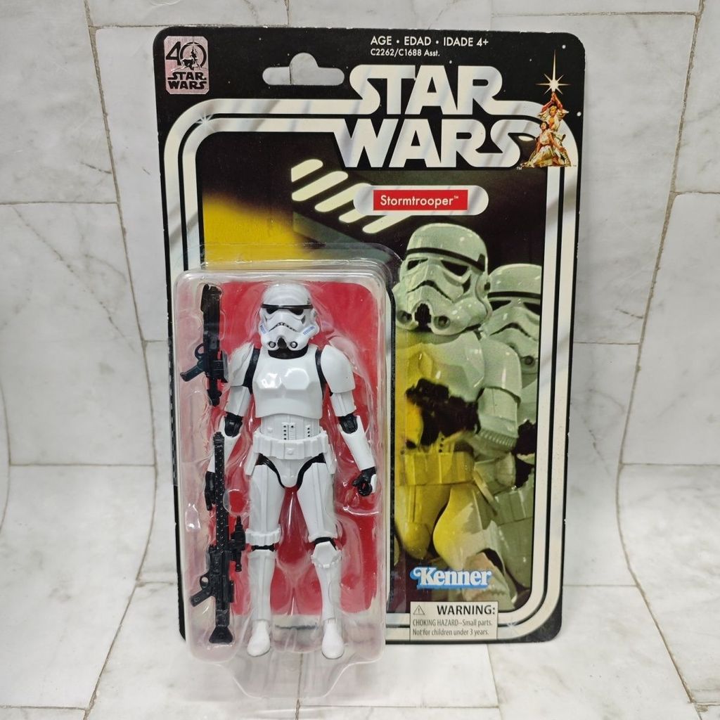 Hasbro Star Wars 40th Anniversary Retro Wall Card Series Stormtrooper White Soldier 20 ซม.Action Fig