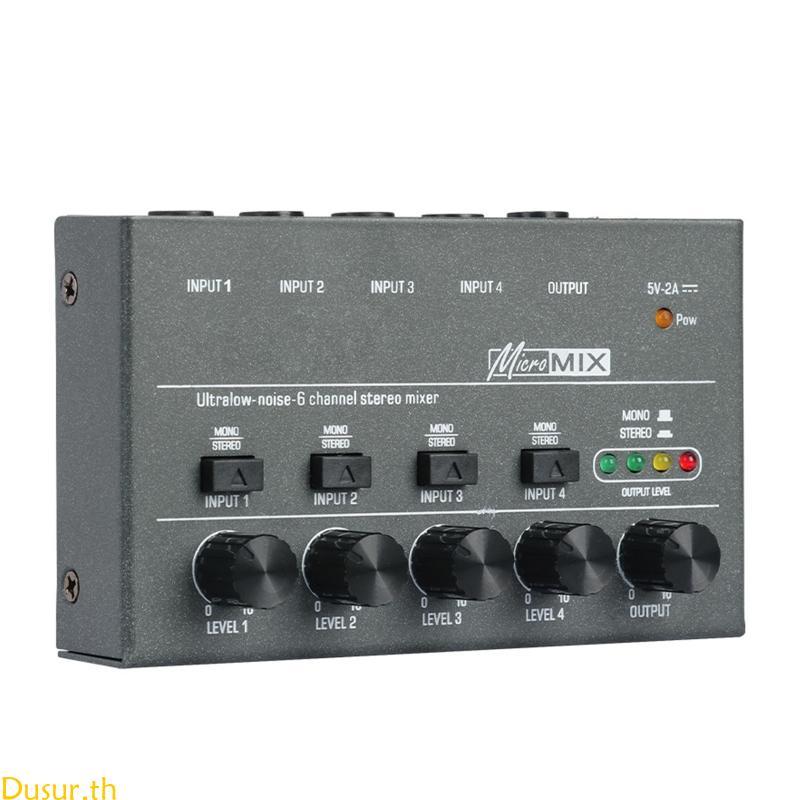 Dusur DX400 Mixer Mini DJ Low Noise Sound Mixer Ultra Compact Professional KTV Sound Mixer Four-way 