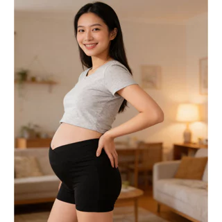 กางเกงซับในคนท้อง แบบขาสั้น กันโป๊ ใส่ด้านในหรือใส่ออกนอกได้ ผ้าบางพิเศษ สำหรับคุณแม่ตั้งครรภ์ ฤดูร้อน