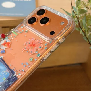 ปลอกปกแข็งโปร่งใสเข้ากันได้กับ iPhone 13 14 14Pro 14ProMax 15 15Pro 15ProMax 16 16Pro 16ProMax 17Pro 17ProMax เคสลายปลาทอง