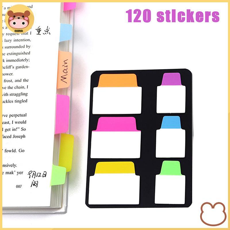 Aosun 120 หน้า Simple Pure Transparent Index Stiers ป้ายสี Stiers DIY Stiy Notes สํานักงานอุปกรณ์การ