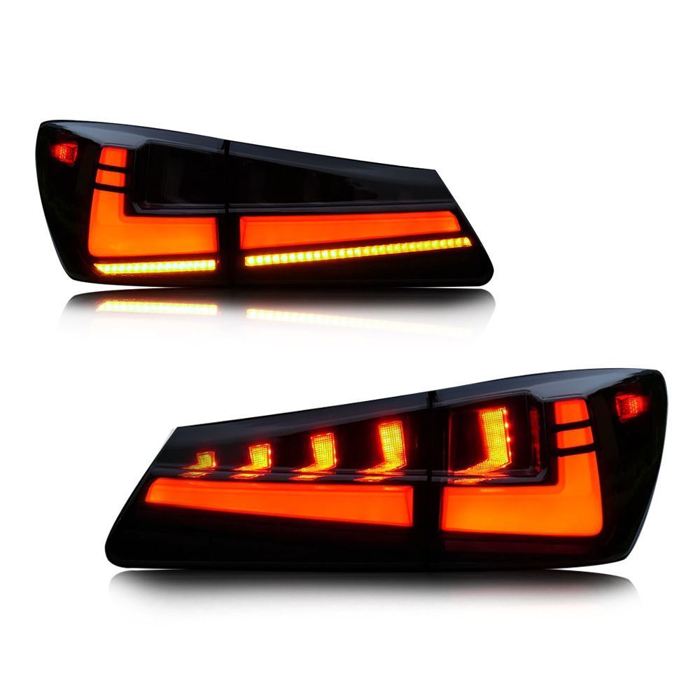 สำหรับ Lexus IS250 IS300 2006-2012 ชุดโคมไฟท้ายแต่ง LED ไดนามิค ไล่สีไหลเวียน