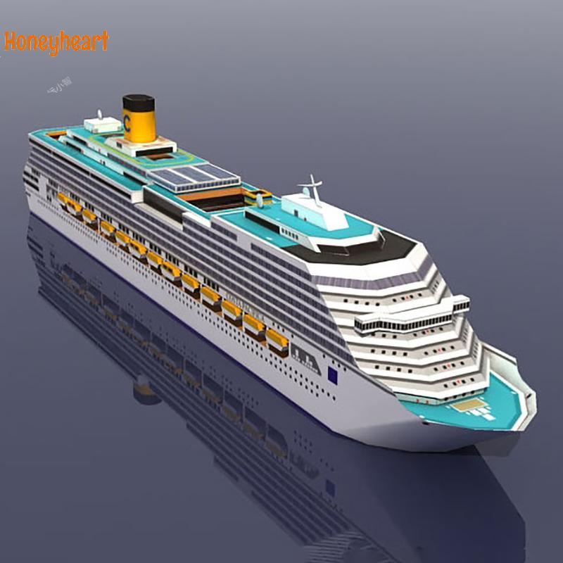 <Honeyheart>Cruise Ship Paper Model Cruise Ship 3D Papercrafts Model DIY Puzzle Manual Papercrafts T