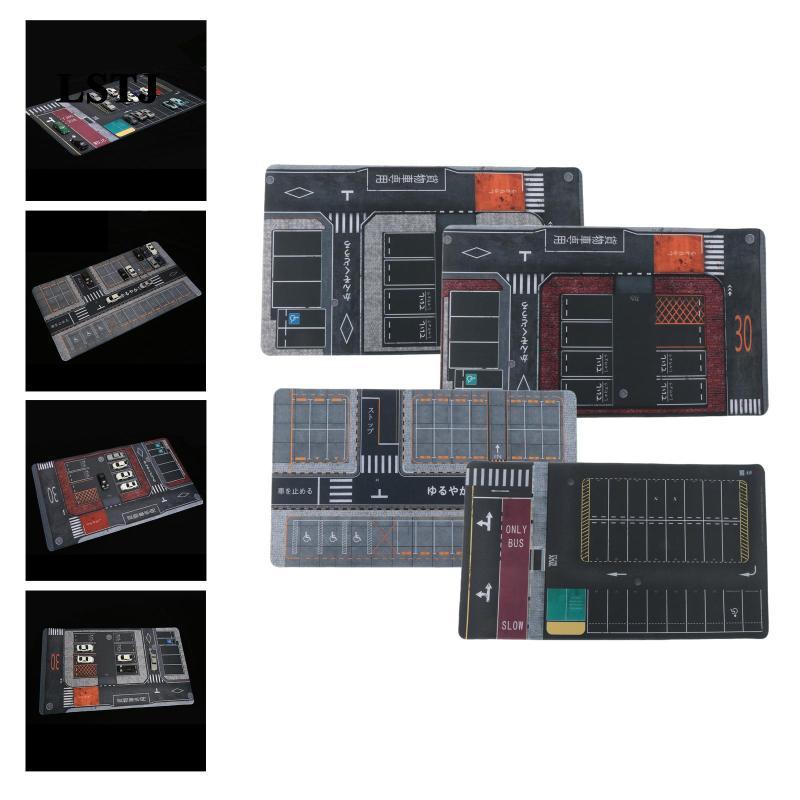 [Lstjj] 1/64 Scale Parking Lot Mouse Pad Mini Diecast รถโรงรถการถ่ายภาพพื้นหลังโรงรถของเล่นแผ่นรองเม
