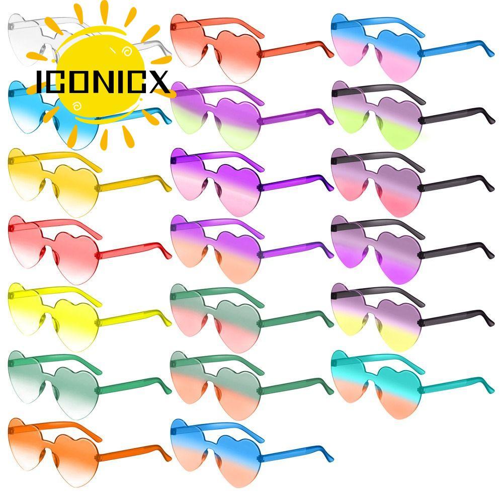 ICONICX Heart Glasses เลนส์ไล่โทนสีตลก สีแคนดี้ เฉดสี