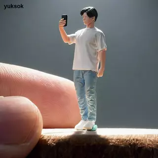 [yuksok] 1:64 Scale Boy Miniature Figure Tiny Miniature People Figurine โครงการ DIY