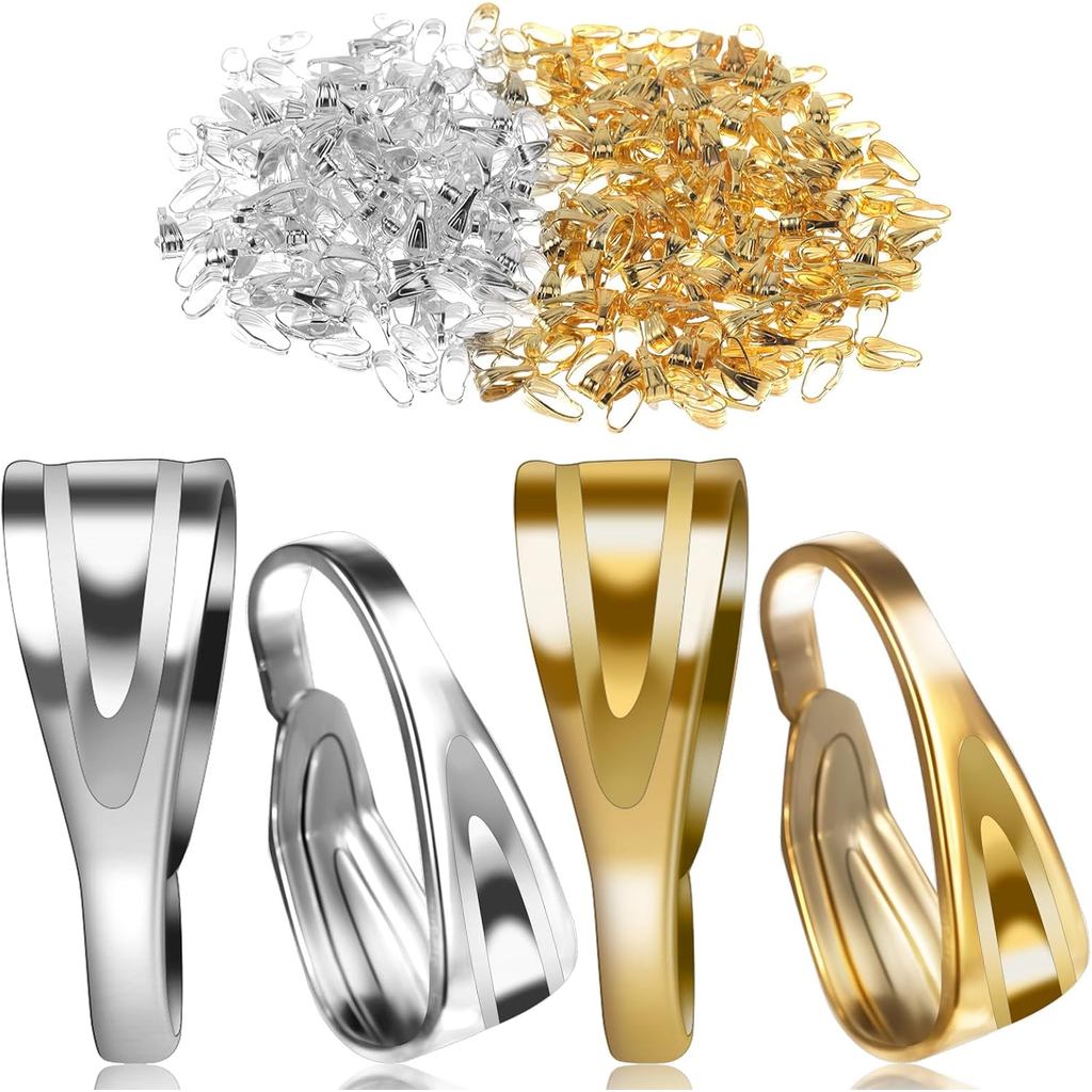 สร้อยคอยอดขาย DIY กุญแจคล้อง charm clasp และ bails ทองและเงิน