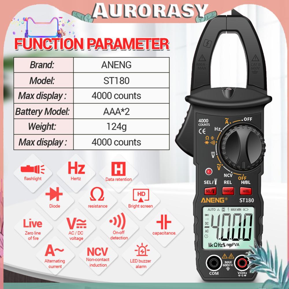 4000 นับดิจิตอล Current Clamp Meter DC AC แอมป์มิเตอร์แรงดันไฟฟ้า NCV Tester Power Factor Multi-Func