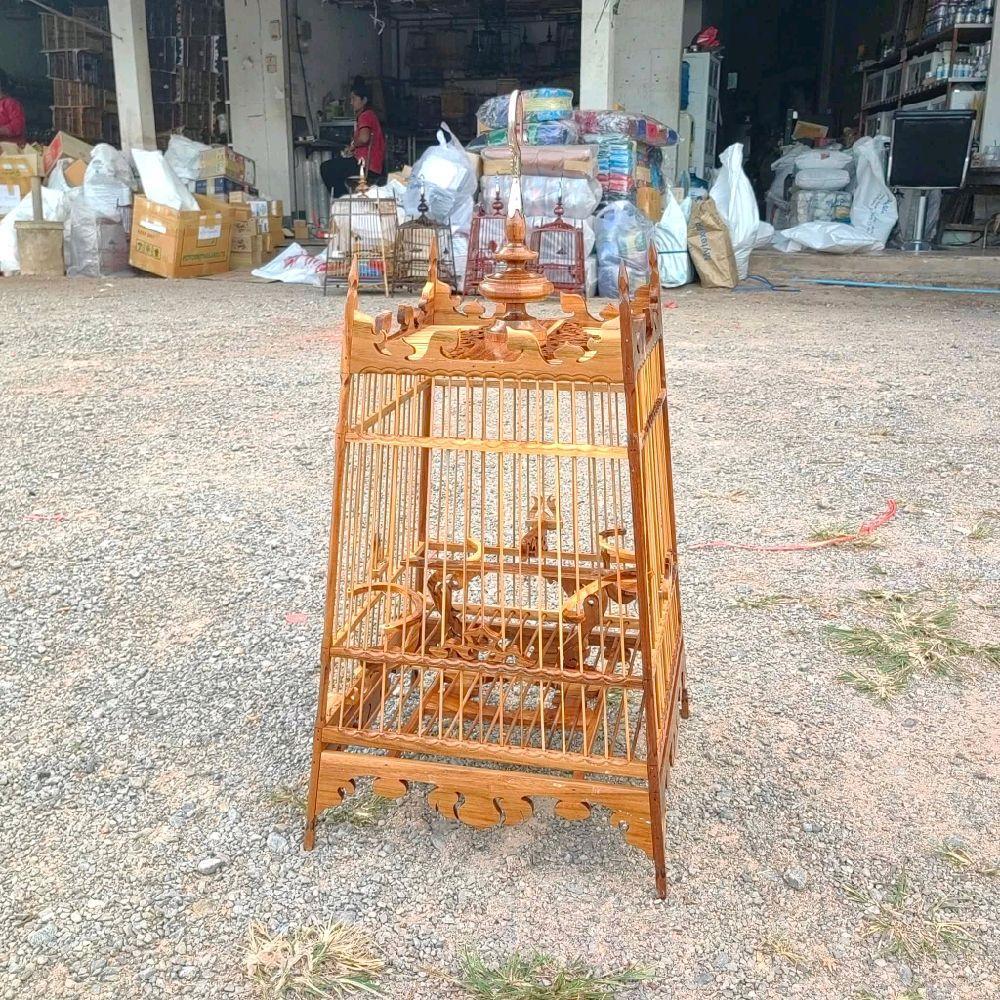 กรงหางปลากัดไม้สัก 15 ซี  ซีไม้ไผ่ งานสวย บอดี้สวย พร้อมหัวตะขอใหญ่ทรงแบน