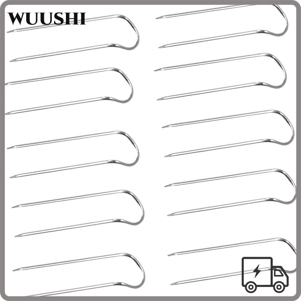 WUSHI 100 ชิ้นดอกไม้ Pins, Silver U-shape Quilting Pins, เย็บ Pin สแตนเลส U Pin สําหรับผู้หญิง
