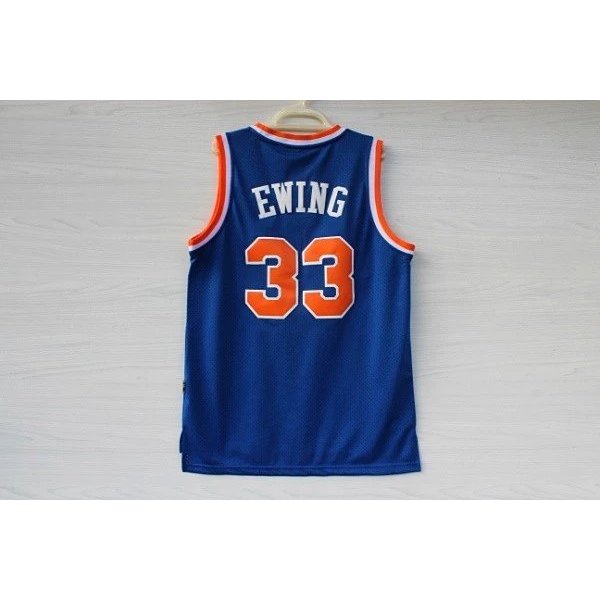 AG4M 153 Nicks No. 33 Patrick-Ewing Blue Patrick Ewing Retro Mesh Jersey