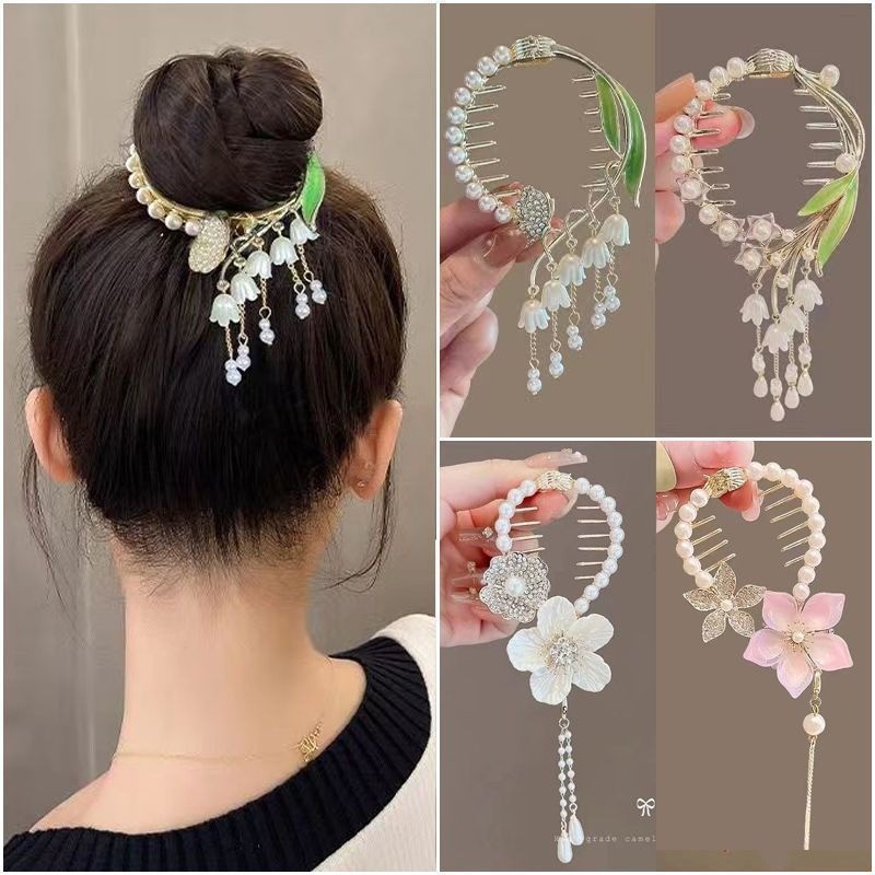 Vintage Lily Of The Valley กิ๊บติดผมมุก สำหรับหางม้า