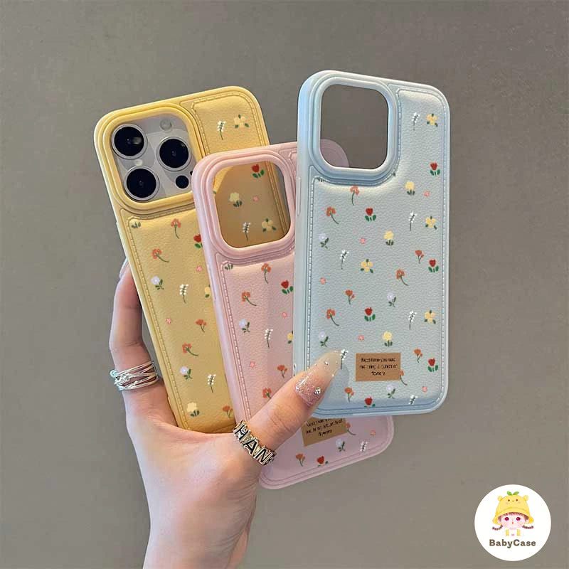 เคสไอโฟน17 เหมาะสำหรับ IPhone 17 15 14 13 12 11 16 Pro Max X XR XS MAX 15 Plus วัสดุดอกไม้สีทึบที่เหนือกว่าและป้องกันการ