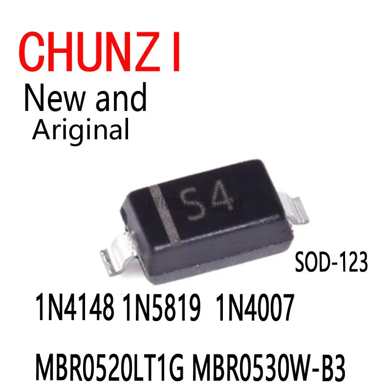 100 ชิ้นใหม่ SMD ไดโอด 08805 1206 SOD-123 1N5819 1N4007 1N4148 MBR0520LT1G MBR0530W-B3 SOD-323 1N414