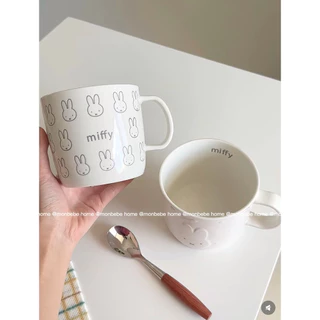 แก้วมัค แก้ว แก้วกาแฟ ins miffy🐰3D 360ml/600ml2 ขนาด สำหรับร้านกาแฟ พร้อมส่ง