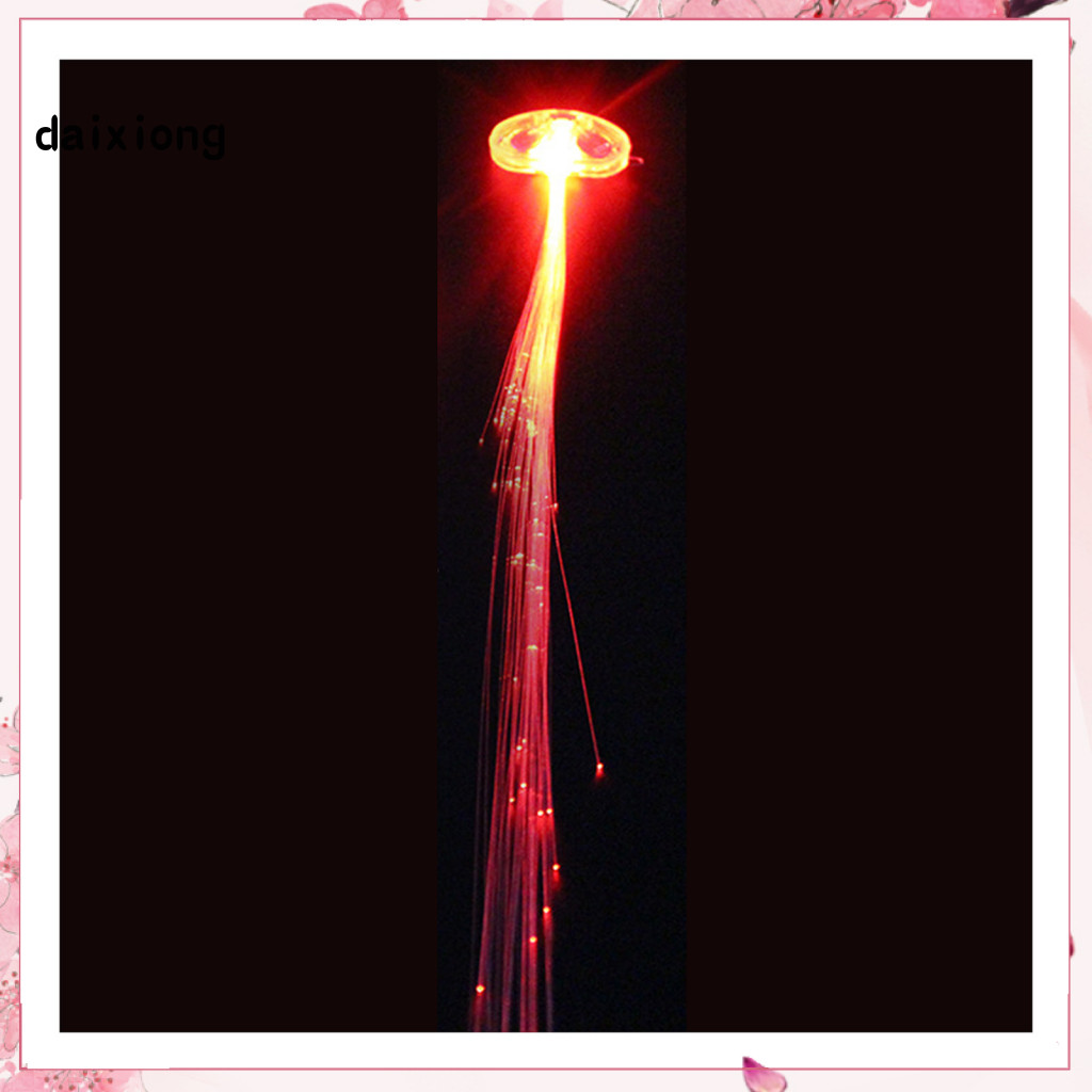 <daixiong> LED Light Up Braid Luminous Fiber Optic Hairpin Decor สําหรับ Halloween Party Bar