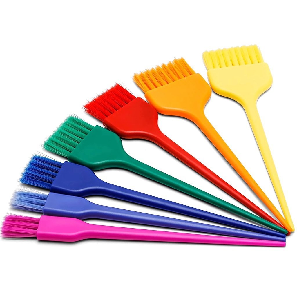 Spot Hair Color Brush 7 Colors Professional Hair Dye Brush Plastic Hair Coloring Applicator Brush Ha