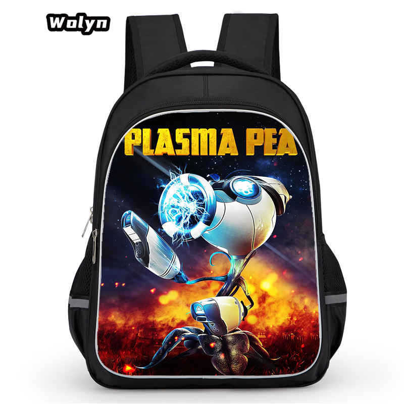 กระเป๋านักเรียนนักเรียน 16 นิ้ว Plants vs. ซอมบี้ กระเป๋าเป้พิมพ์ลายเกมขนาด 13 นิ้ว / กระเป๋าเป้เดิน