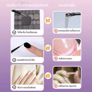 (UV1แผ่น) สติ๊กเกอร์ ยูวีเจล แบบอบกับเครื่องอบเจล กาวเจลติดเล็บปลอม กาวซิลิโคนเนื้อเจล ติดแน่นถึง16เท่า
