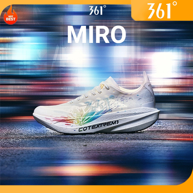 361 Degrees MiroNude SL ไร้แผ่นคาร์บอน รองเท้าวิ่ง สำหรับการฝึกซ้อมเพื่อการแข่งขัน - ระบายอากาศและทน