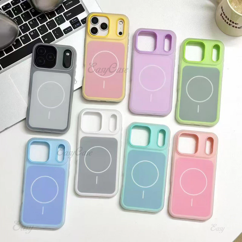 วุ้นแม่เหล็กสีคู่ 2-ใน-1 เคสแข็งสําหรับ ไอโฟน 17 16 15 14 13 มือโปร สูงสุด กันลื่นและป้องกันการตกกระแทกฝาหลัง thumbnail 10