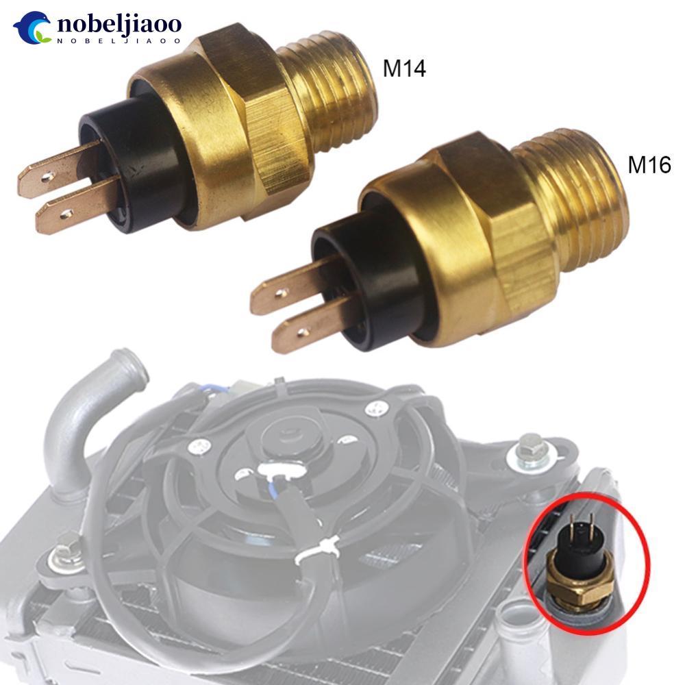 NOBELJIAOO รถจักรยานยนต์ Water Temp Sensor หม้อน้ําไฟฟ้า Coolant อุณหภูมิ Thermostat สวิทช์ M14 M16 