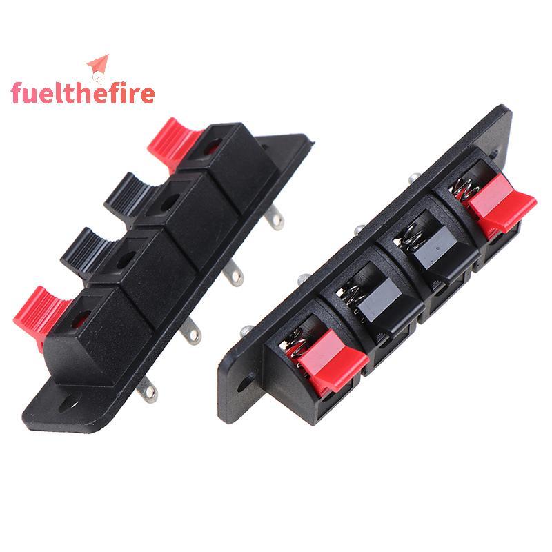 [Feel] 2 ชิ้น 4 ตําแหน่งขั้วต่อสปริงเทอร์มินัลลําโพงเสียงเทอร์มินัลคลิปสายไฟ [ใหม่]