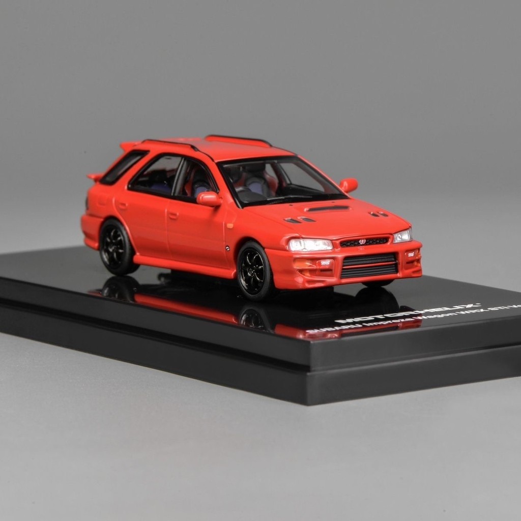 MOTORHEIX 1: 64 Subaru Wagon WRX STi Sakura Red Rally Blue Alloy Car Model