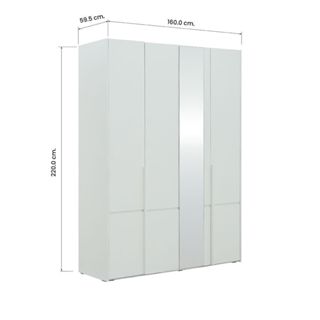 INDEX LIVING MALL ตู้เสื้อผ้า 4 บานพร้อมกระจก รุ่นเมลตัน - ส…