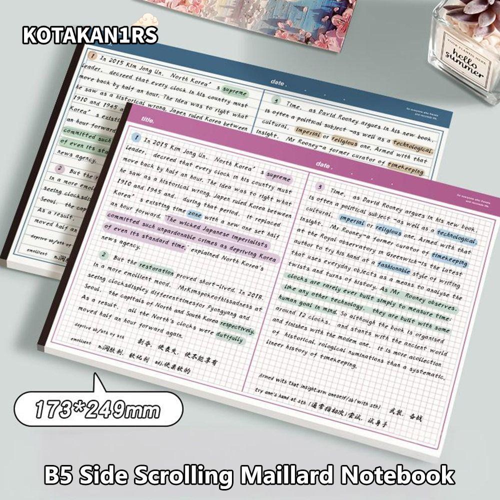 KOTAKAN1RS 20แผ่น/หนังสือ Notepad,Tearable B5 B5 Notebook,เป็นมิตรกับสิ่งแวดล้อมแนวนอนแผ่นกฎหมายนักเ