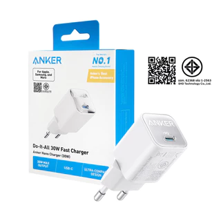 Anker Zolo PD 20W/30W โลโก้ GaN Ice-Cooled Fast Charger Fast GaN ชาร์จพร้อมอะแดปเตอร์สายเคเบิล สํหรังสี บ iPhone 17 Pro Max/16 Pro Max/15/14/13 /Samsung และโทรศัพท์ Type-C อื่นๆ
