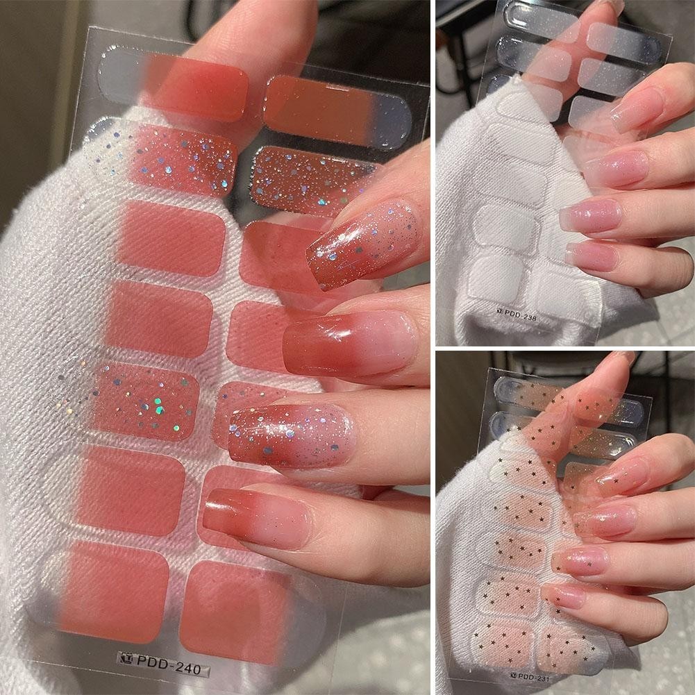 สติ๊กเกอร์ติดเล็บพร้อมสติกเกอร์ทั้งหมดขนาดเล็กและสด Pure Desire สติ๊กเกอร์ติดเล็บคริสต์มาส U9y8