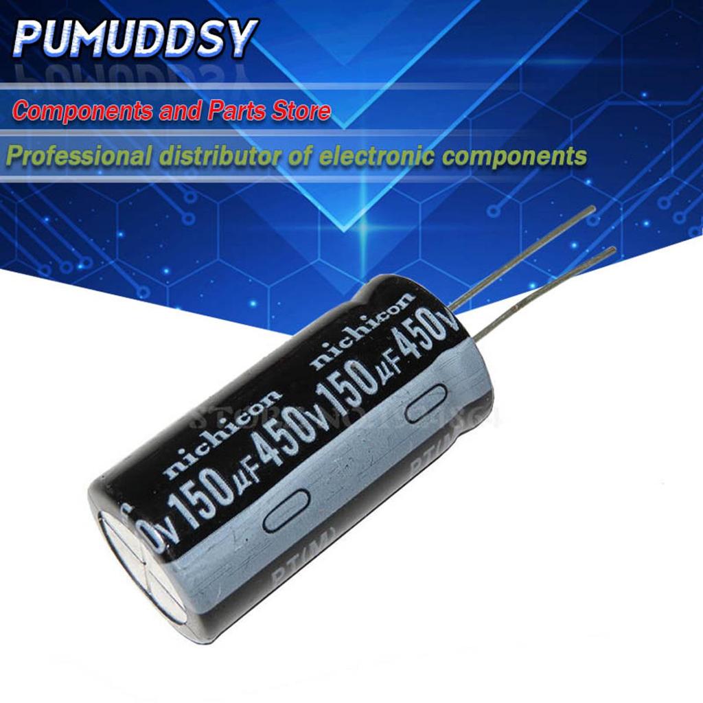 5PCS 450v150uf 150uf450v 18*35 มม.450v 150uf 18x35 ตัวเก็บประจุไฟฟ้าไฟฟ้า