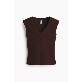 H&M(เอชแอนด์เอ็ม) เสื้อกล้ามผ้าวูลลายริ้ว คอวี ผู้หญิง 1329725_1