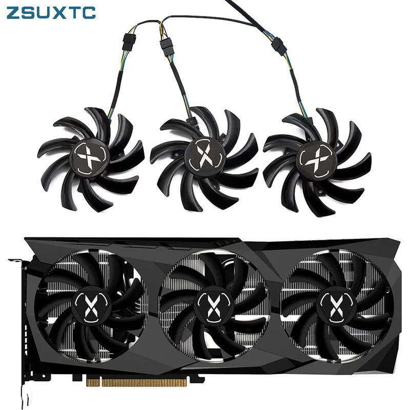 ซ.ล 85มม. ที129215SU 4-pin XFX RX 6700XT GPU พัดลมสําหรับ XFX Speeder SWFT 309 Radeon RX 6700 XT 12G