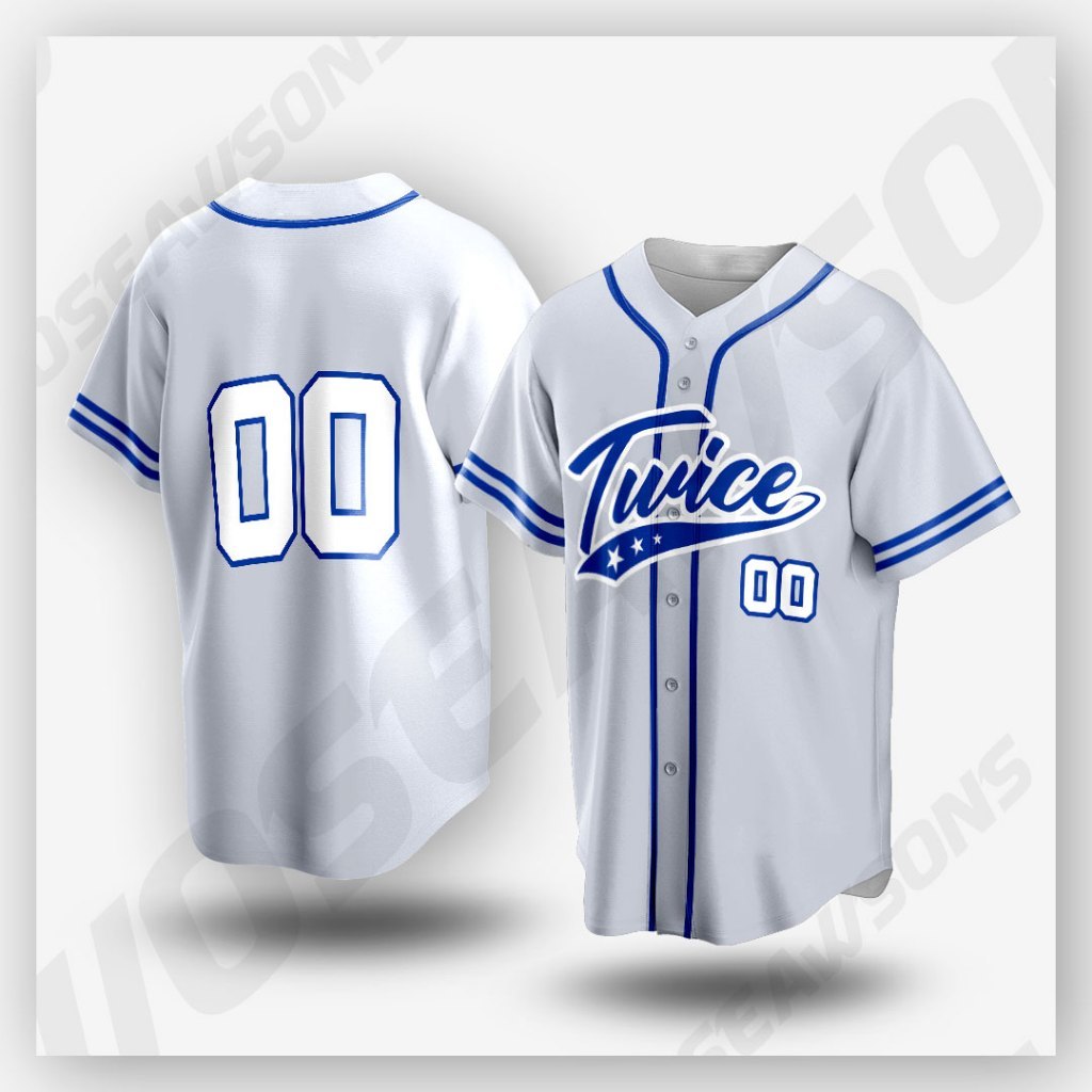 ผู้ใหญ่เสื้อยืดเบสบอล Jersey Two Times Home 9 9th Anniversary Dancer สีเทา Fandmade Kpop Edition ครั