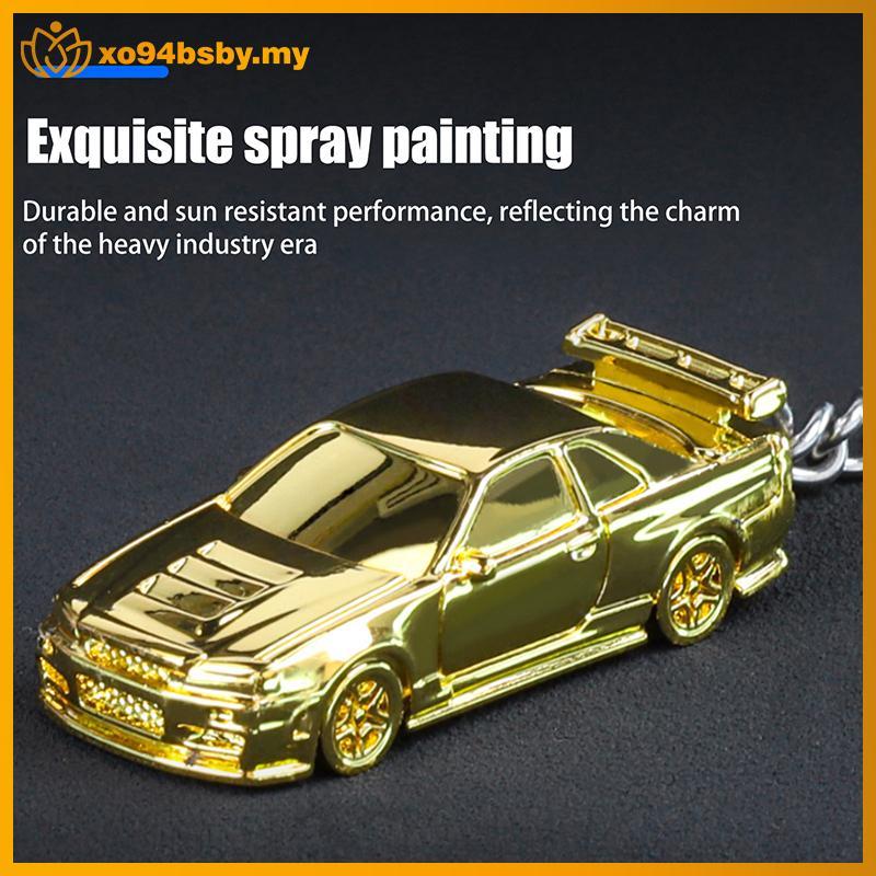 Xo94bsby 1:64 Scale GTR-R34 RS7 รถของเล่นรถโลหะDiecastพวงกุญแจElectroplatingภาพวาดพวงกุญแจเด็กสําหรั