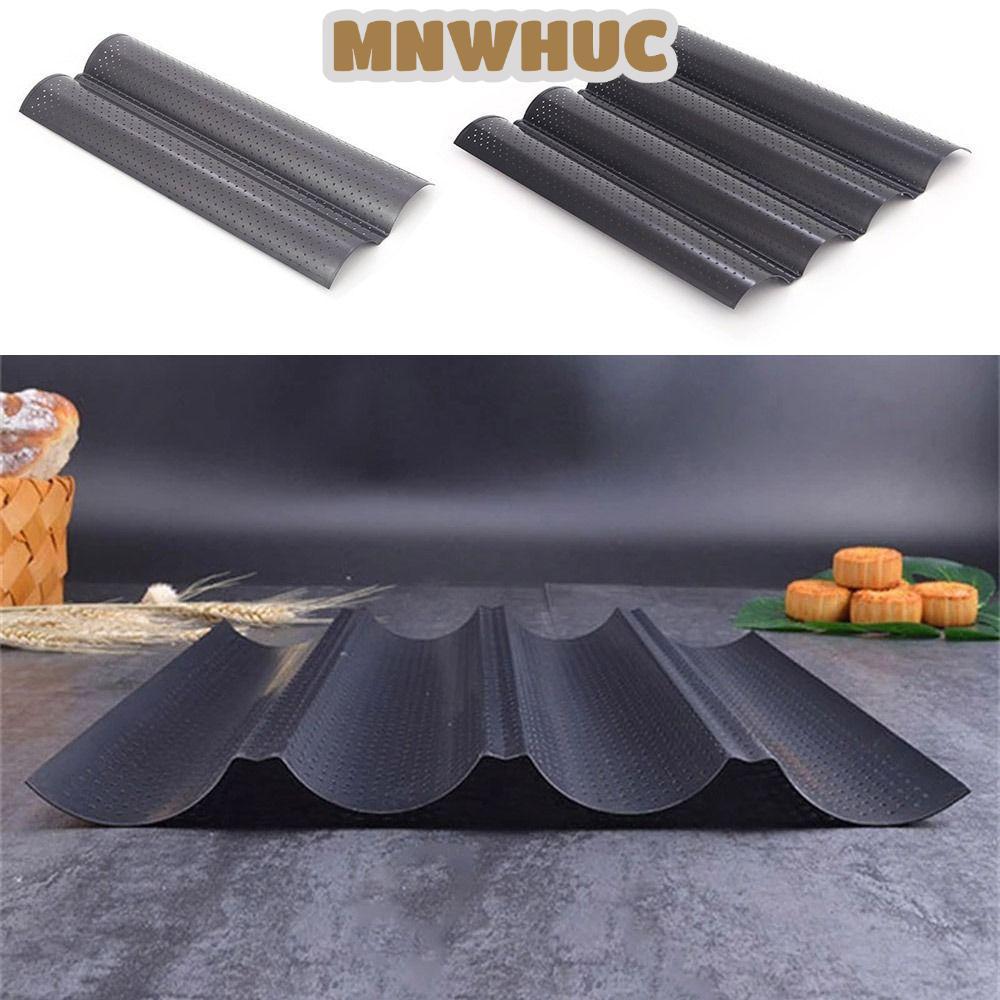 MNWHUC แม่พิมพ์ Baguette, Waves Bakeware Baguette Baking Tray, 2/4 Grooves Nonstick French Bread Toa