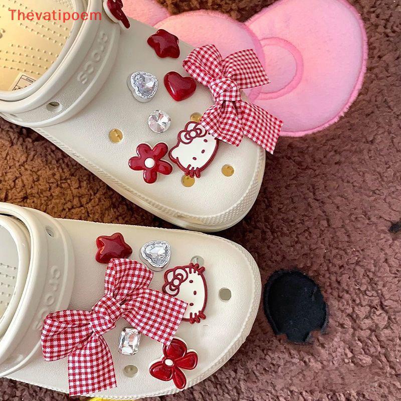 [Thevatipoem] 1 ชุดน่ารักรองเท้า Charms Buckle Creative DIY ตกแต่งรองเท้าที่ถอดออกได้การ์ตูนสไตล์หวานของขวัญวันหยุด HOT