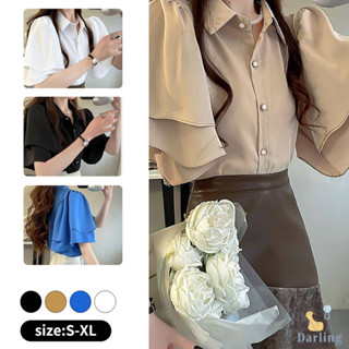 เสื้อเชิ้ตแขนสั้นผู้หญิง ทรงหลวม เพิ่มความน่ารัก