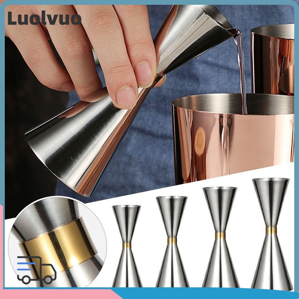 LUOLVUO Double Cocktail Jigger, การวัดสแตนเลสภายในบาร์วัด Jigger, Hot Shot OZ/ML Bar Jigger เครื่องด
