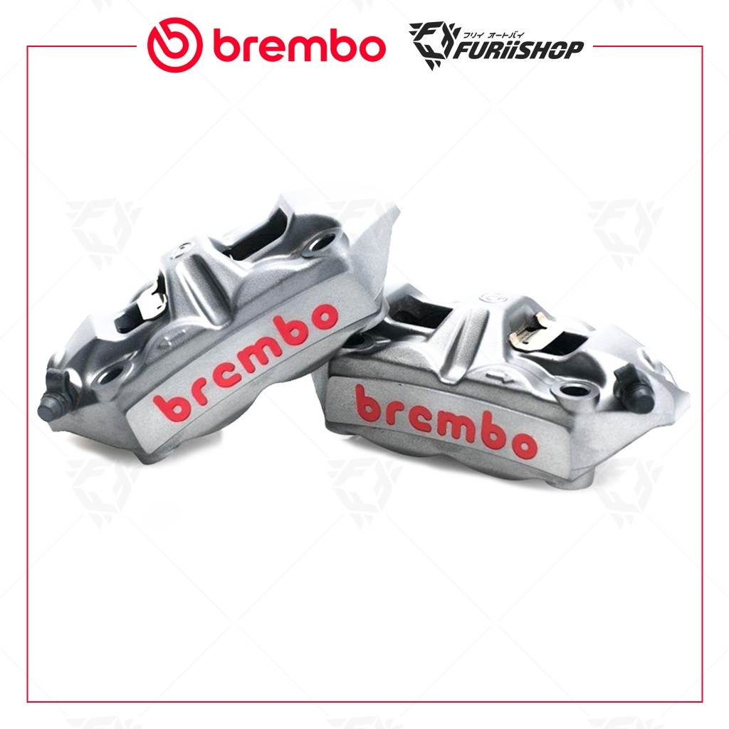 ปั๊มเบรคล่าง Brembo M4 108mm (เทาโลโก้แดง) คู่