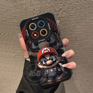 เคส Redmi Note 14 15 Pro 5G เคส Redmi Note 14 15 5G, 14 15 Pro Plus ลายการ์ตูนอนิเมะมาริโอ้ กันกระแทก พร้อมที่ป้องกันกล้อง หนังพร้อมสายโทรศัพท์ เคสซิลิโคนด้านนุ่ม