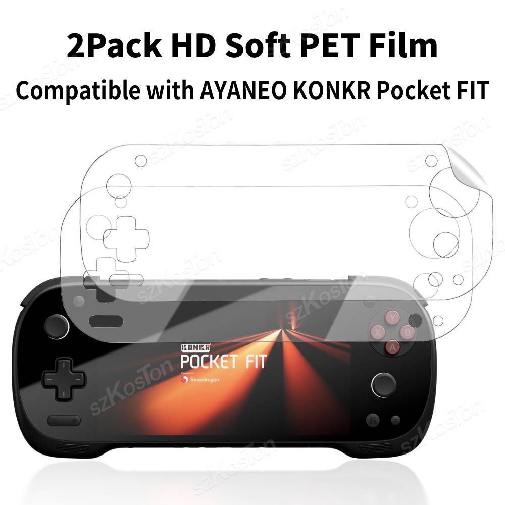 2 ชิ้นป้องกันหน้าจอสําหรับ AYANEO KONKR Pocket FIT เกมคอนโซลมือถือ HD ฟิล์มกระจกนิรภัยนุ่ม