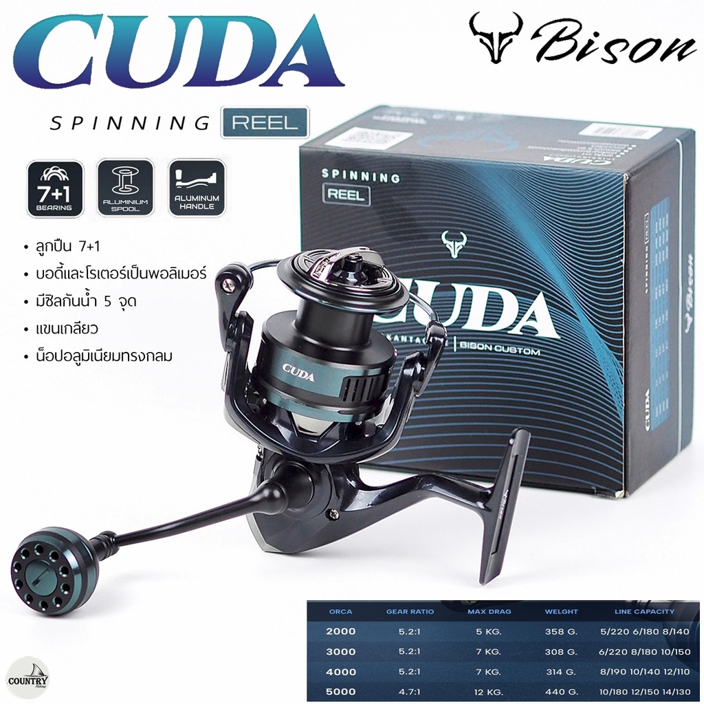 รอกตกปลา BISON CUDA ระบบแขนเกลียว พร้อมใบรับประกันในกล่อง