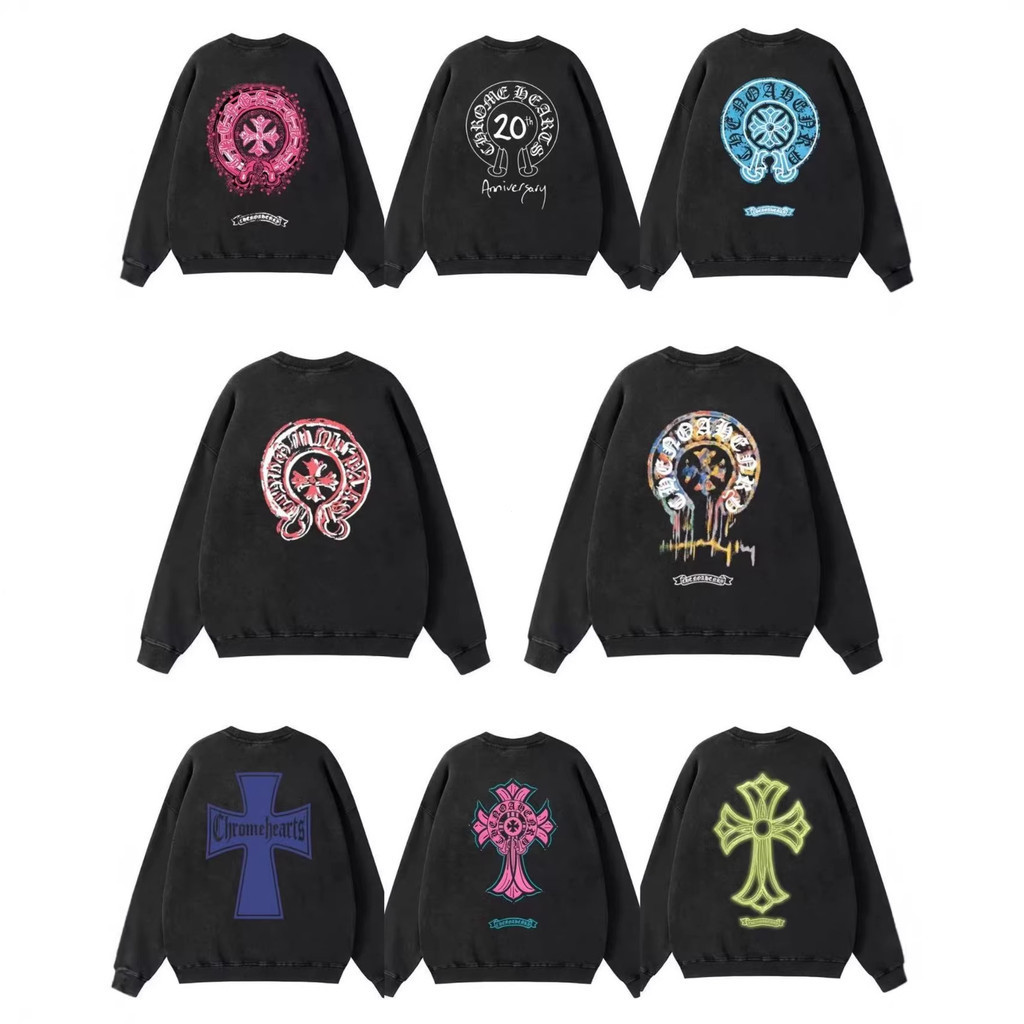 เสื้อสเวตเตอร์ Totem สีสันสดใส High Street Dark สไตล์หลวมคู่คอกลม UIQM 1XF9