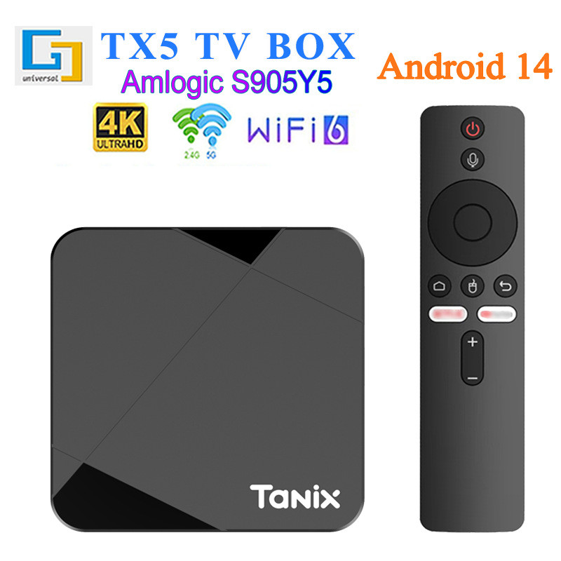 Cross-Border TX5 S905Y5 Set Top box Android 14wifi6 HD Network Player Entertainment tv box ขายส่ง