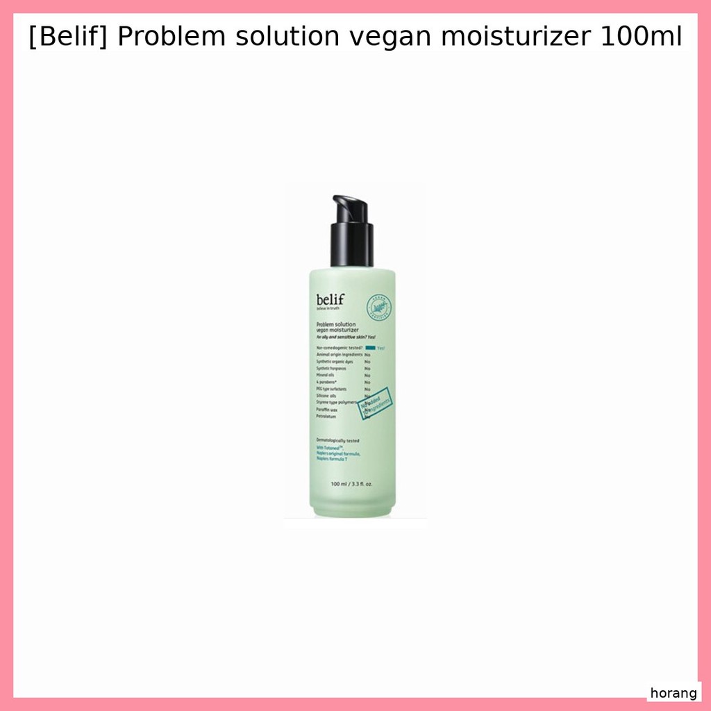 [Belif] Problem solution Vegan Moisturizer 100ml / Korean Moisturizer / สูตรมังสวิรัติ / ของแท้ 100%