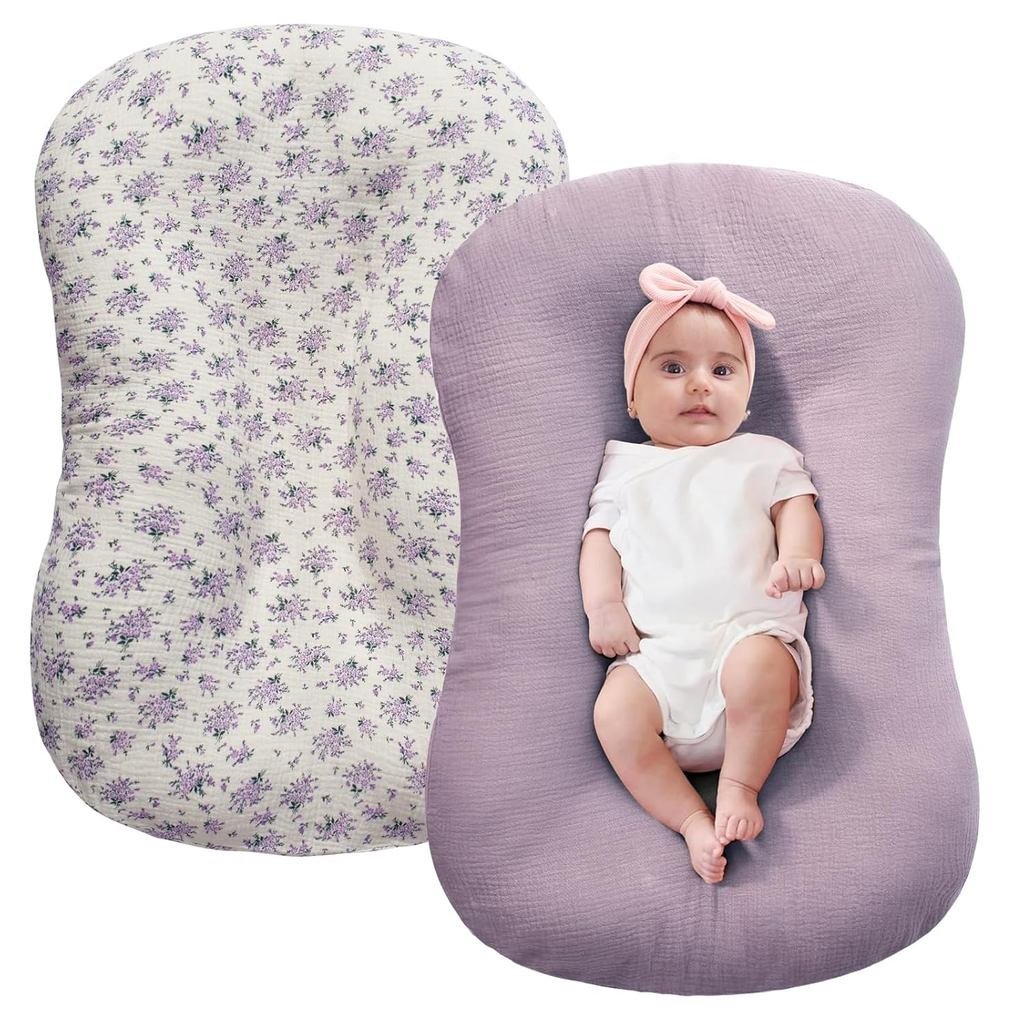 FUNUPUPUP Muslin Baby Lounger Cover ใช้งานร่วมกับ Snuggle Me Lounger, หมอนทารกสําหรับทารกแรกเกิด, ปล