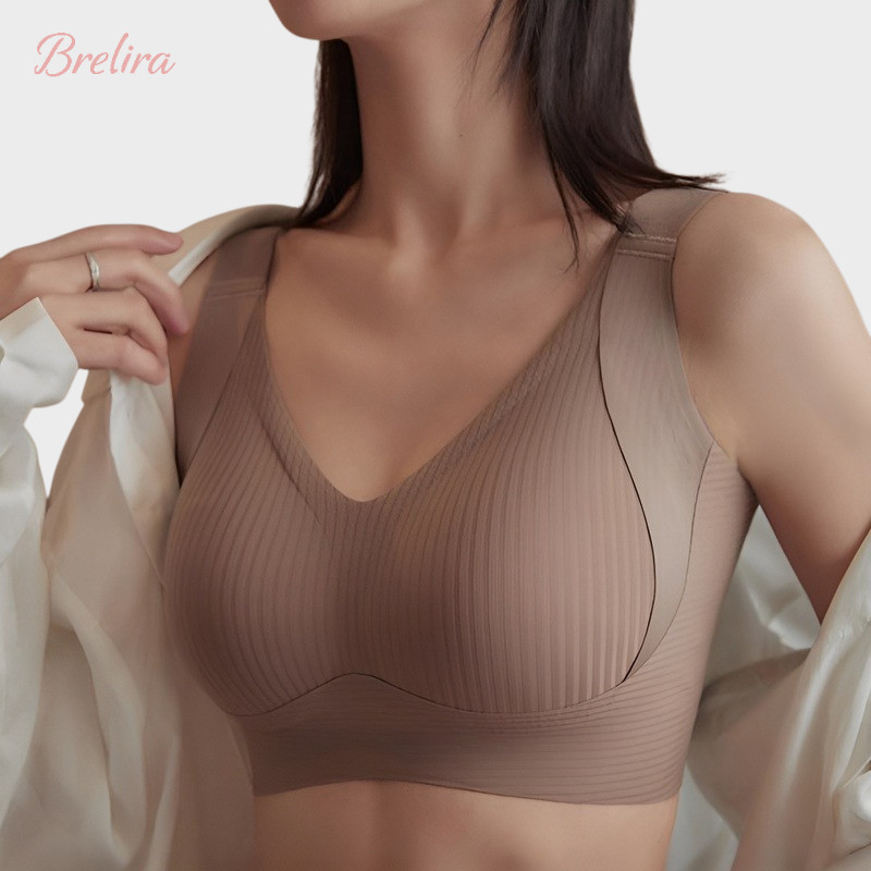 『Brelira』หน้าอกใหญ่ดูขนาดเล็ก บรากระชับสัดส่วน ป้องกันการหย่อนคล้อย บรายกกระชับ สายไหล่กว้าง ไร้ตะเข็บ ไม่มีโครง ไซส์ใหญ่ สปอร์ตบรา M-4XL